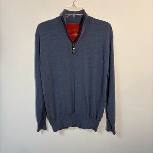 Orvis Men’s Sweater Quarter Zip Pullover Fly Fishing Logo Merino Wool Medium